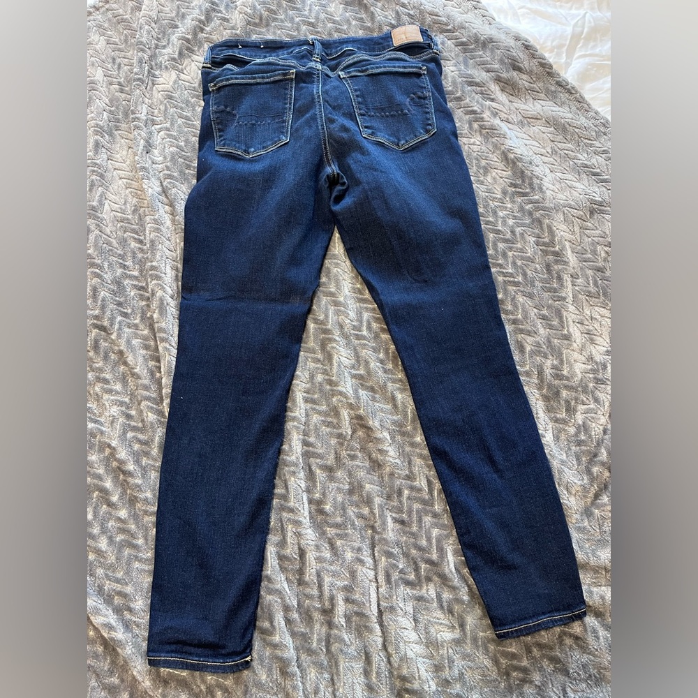 American Eagle Outfitters Dark Indigo Stretch Skinny Jeans 12 - Picture 3 of 5